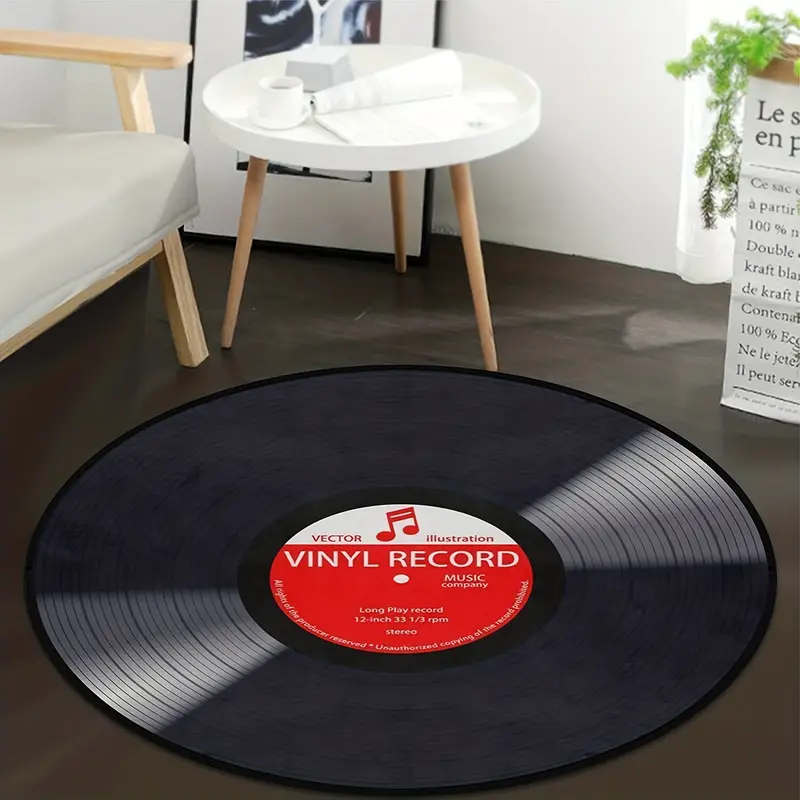 Round Vinyl Record Rug