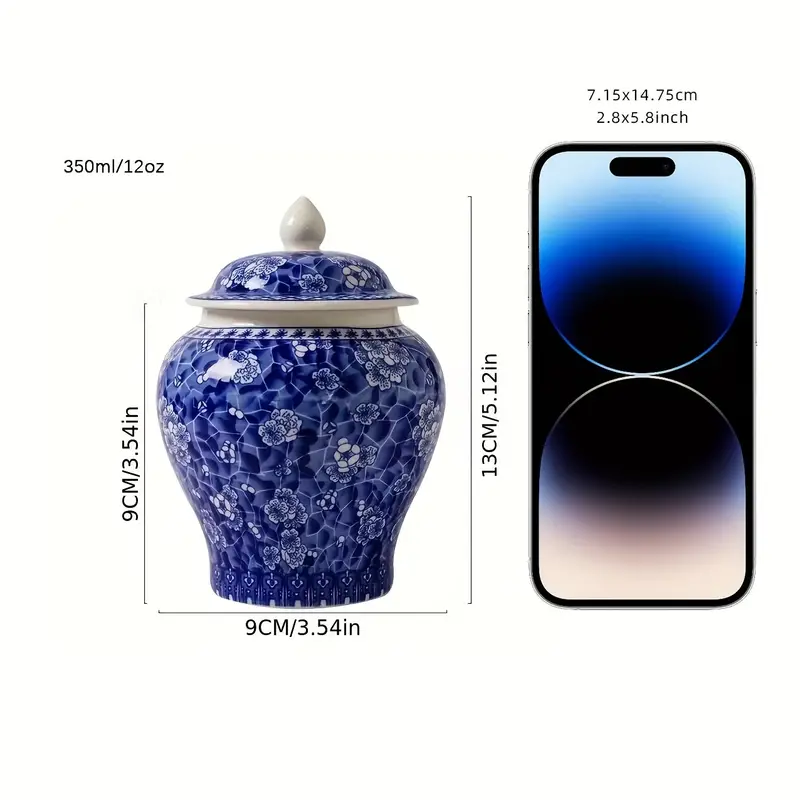 Blue And White Porcelain Ceramic Storage Jar