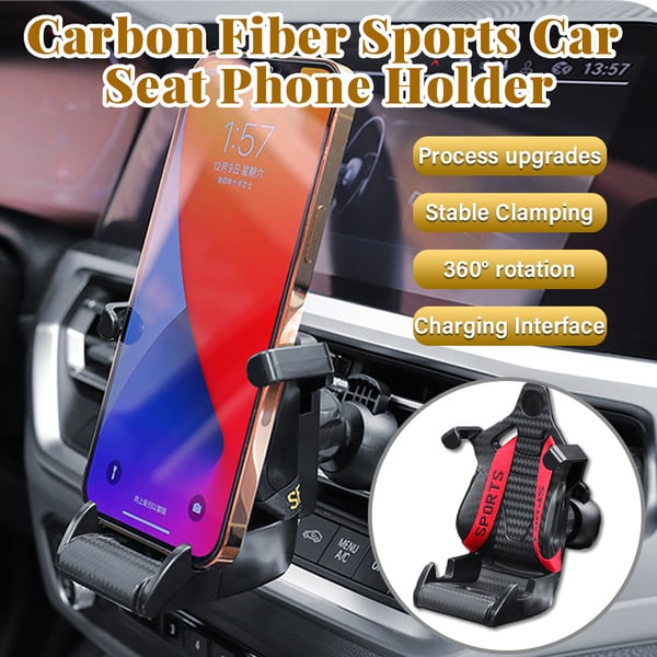 Carbon Fiber Sports Car Seat Phone Holder