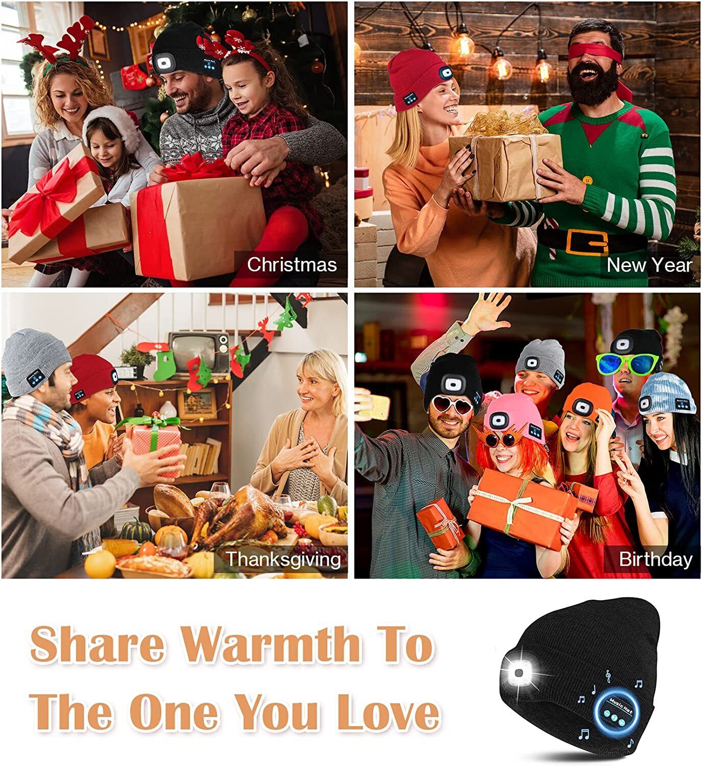 3-in-1 Winter Warm Bluetooth Hat