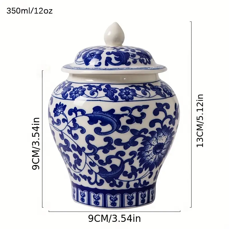 Blue And White Porcelain Ceramic Storage Jar
