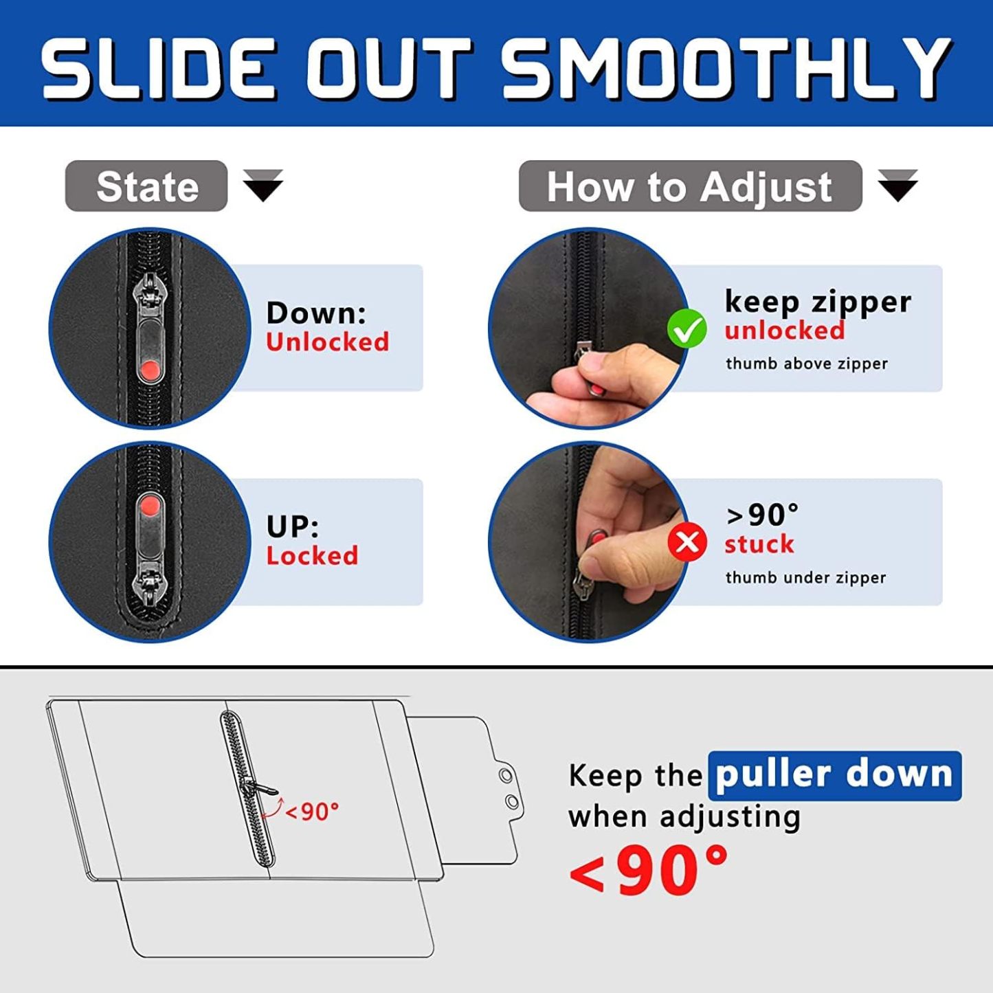 Polarized Visor with Zipper Slider