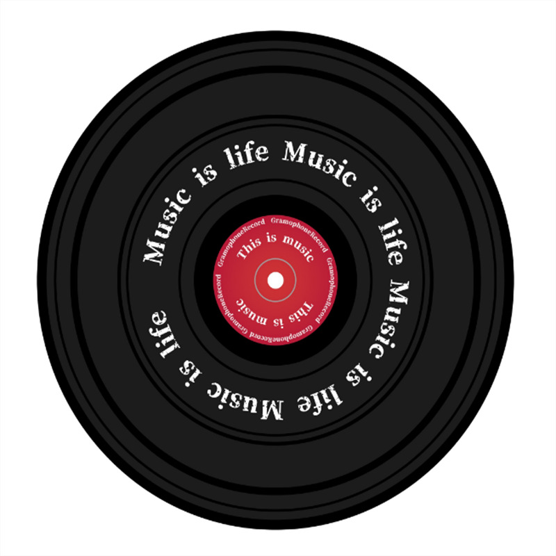Round Vinyl Record Rug