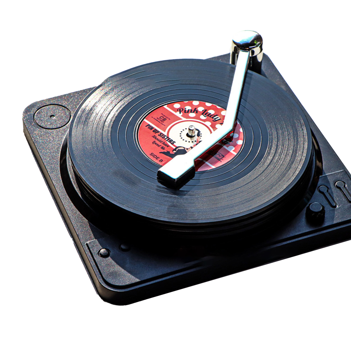 Classic Vinyl Record Coasters & Record Player
