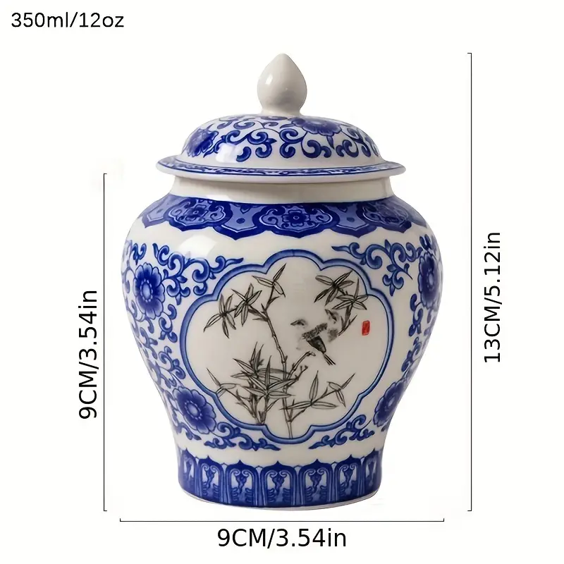 Blue And White Porcelain Ceramic Storage Jar