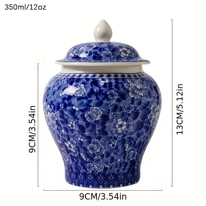Blue And White Porcelain Ceramic Storage Jar