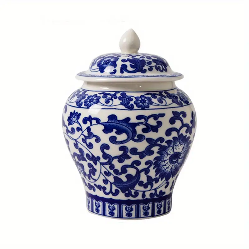 Blue And White Porcelain Ceramic Storage Jar