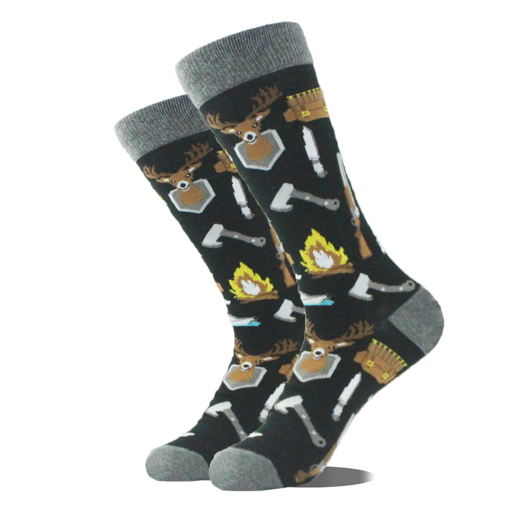 Guitar Patterned Crew Socks