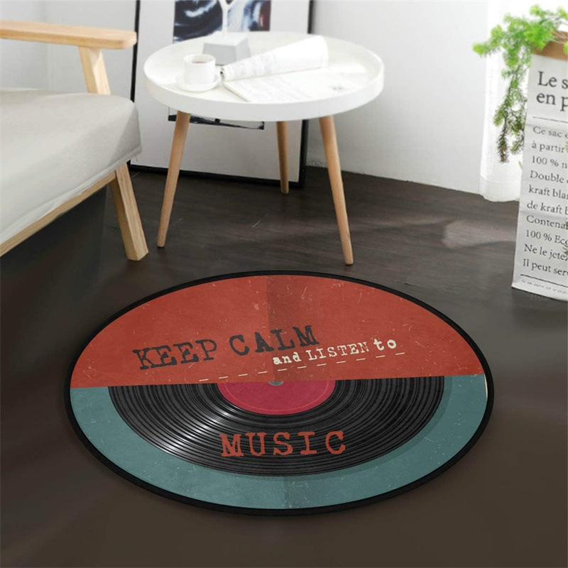 Round Vinyl Record Rug