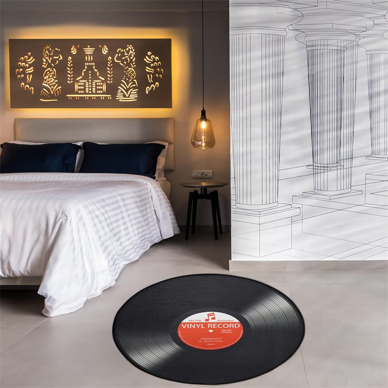 Round Vinyl Record Rug