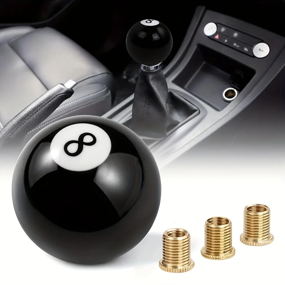 Black 8 Ball Billiard Gear Shifter Shift Knob