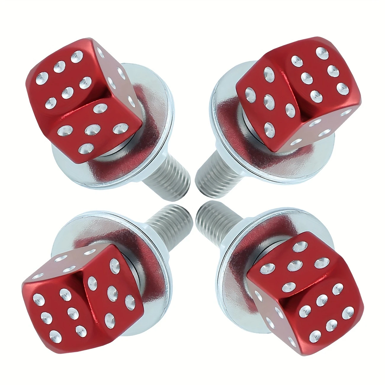 Aluminum Alloy Dice License Plate Bolts – Fits Cars, Trucks & Motorcycles