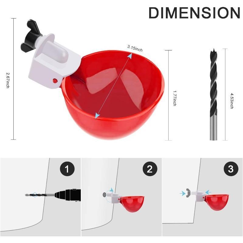 Easy-Attach Poultry Watering Kit – Automatic Cups with Mounting Opener Tool