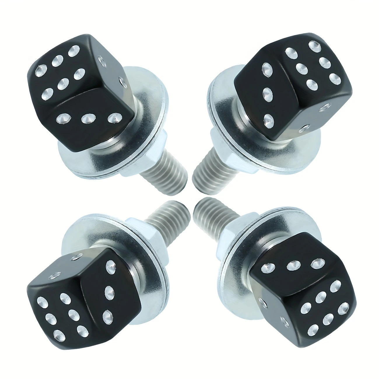 Aluminum Alloy Dice License Plate Bolts – Fits Cars, Trucks & Motorcycles