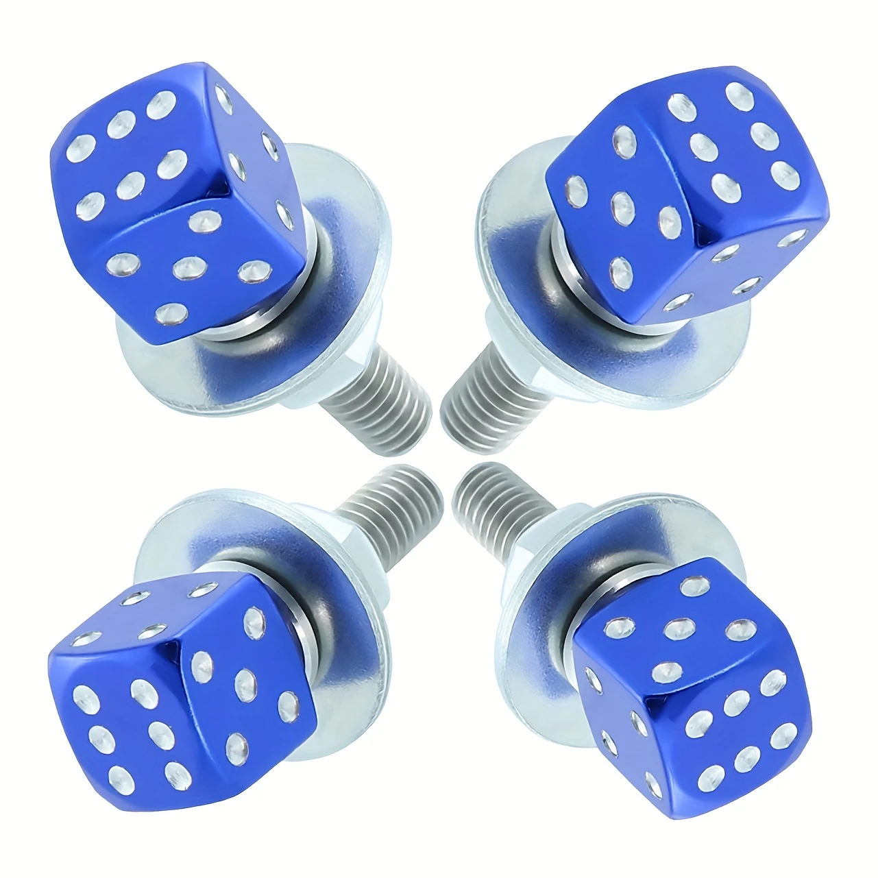 Aluminum Alloy Dice License Plate Bolts – Fits Cars, Trucks & Motorcycles