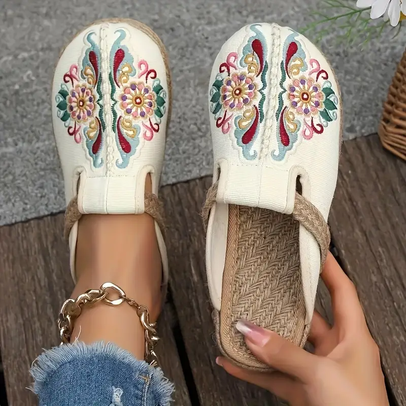 Women's Handmade Cotton Floral Mules-✈️Buy 2 Free Shipping✈️