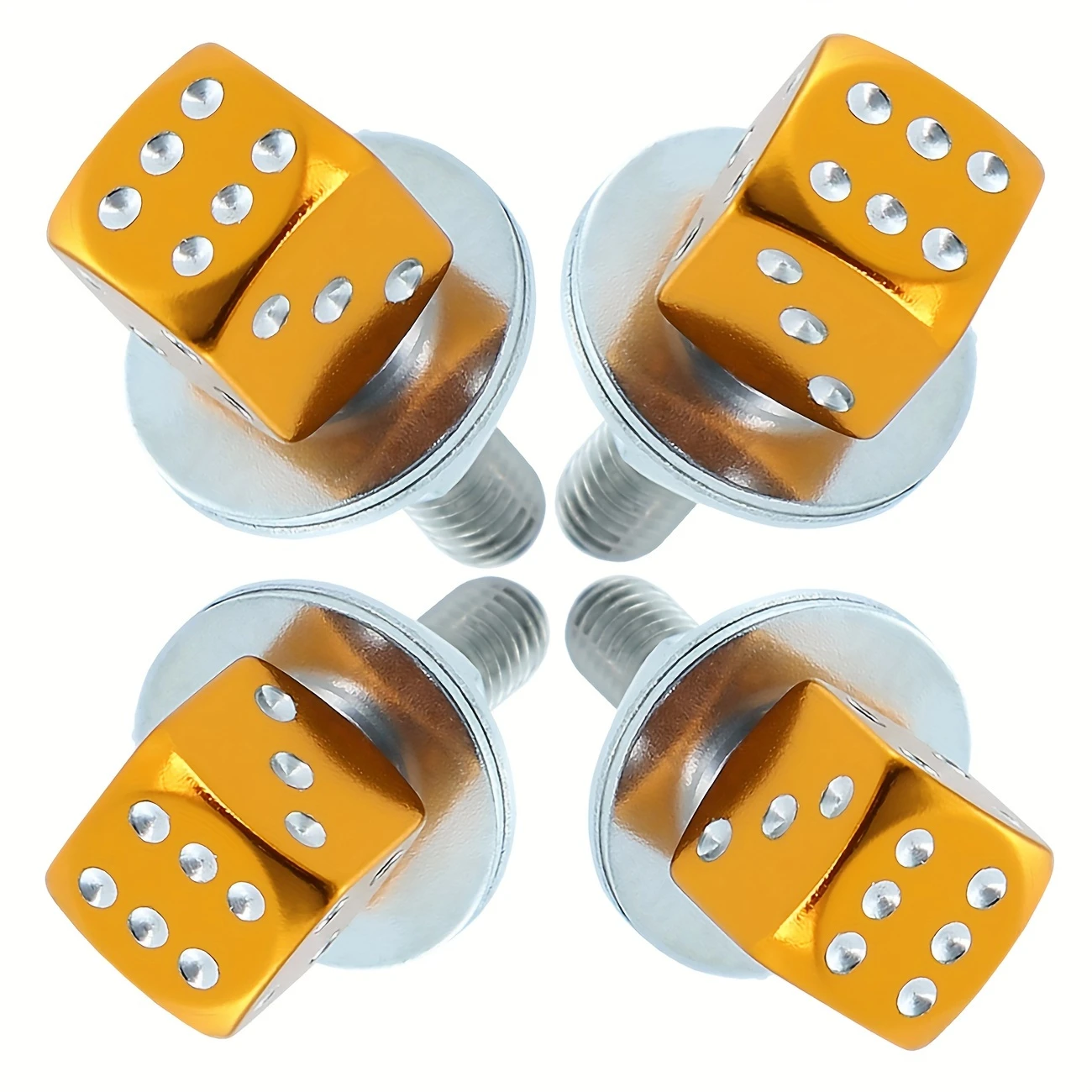 Aluminum Alloy Dice License Plate Bolts – Fits Cars, Trucks & Motorcycles