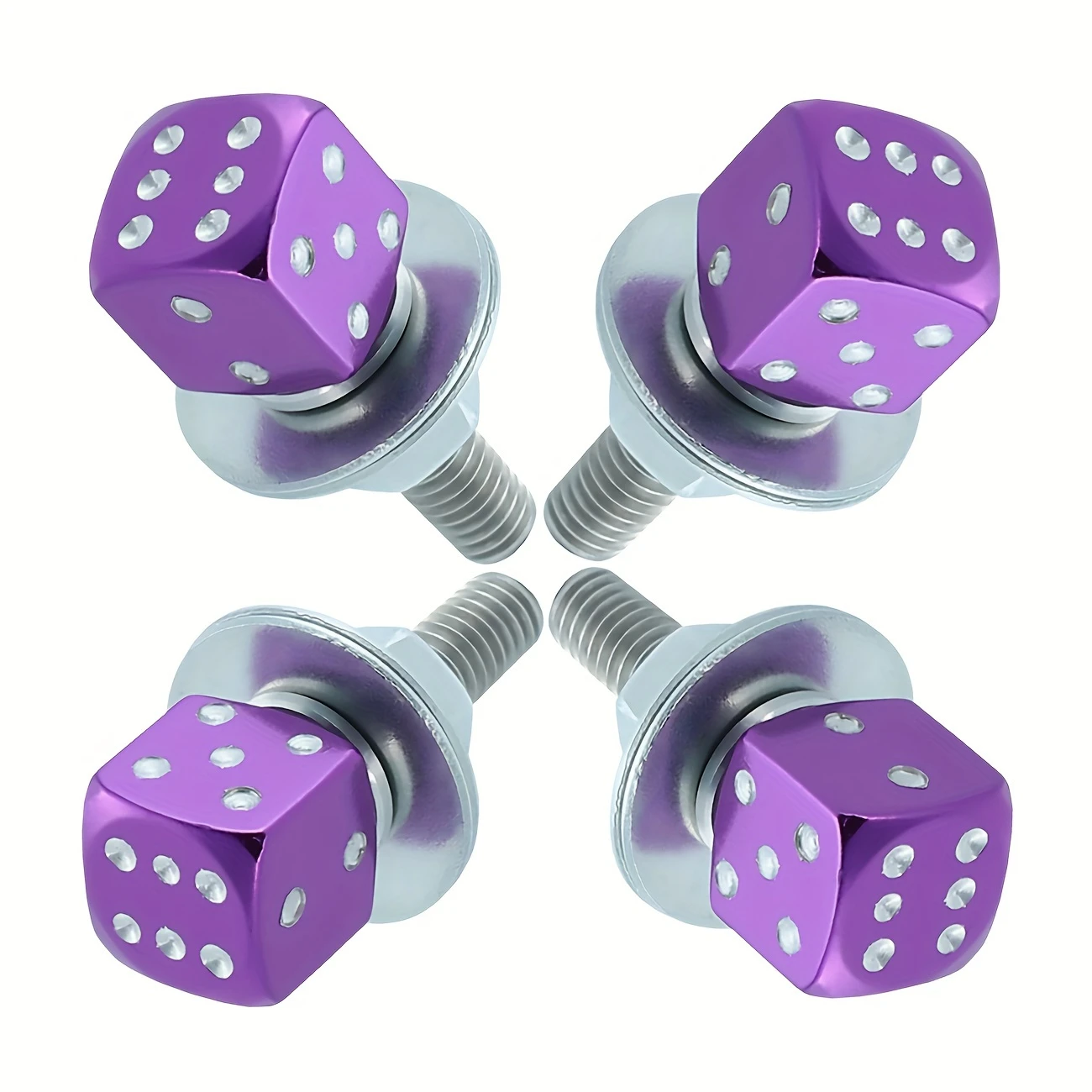 Aluminum Alloy Dice License Plate Bolts – Fits Cars, Trucks & Motorcycles