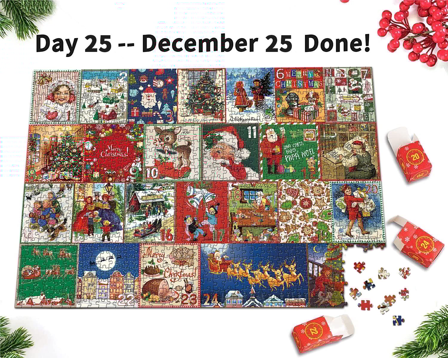 Christmas Advent Calendar Jigsaw Puzzle  1000pcs