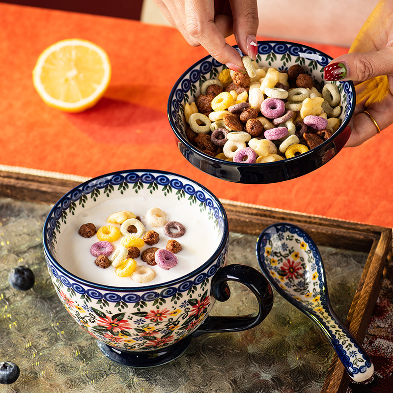 Hand Painted Floral Ceramic Set