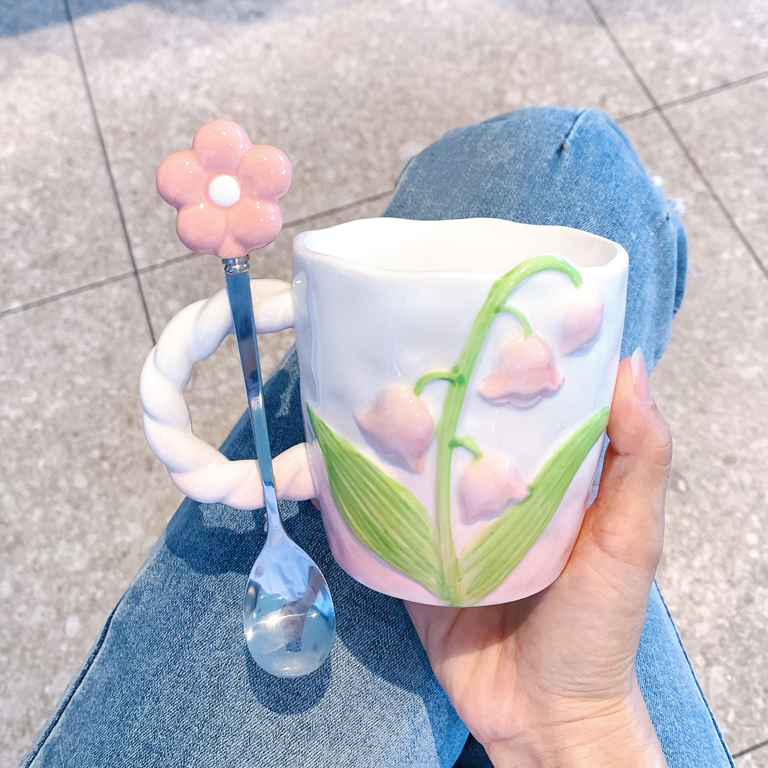 3D Handmade Bell Orchid Mug