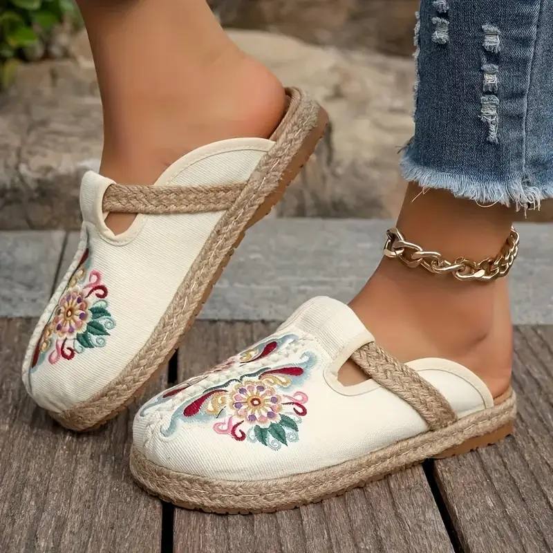 Women's Handmade Cotton Floral Mules-✈️Buy 2 Free Shipping✈️