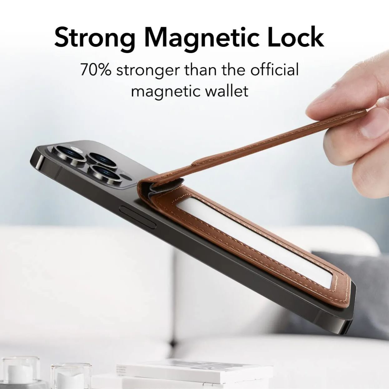 Leather Magnetic Wallet Compatible with MagSafe