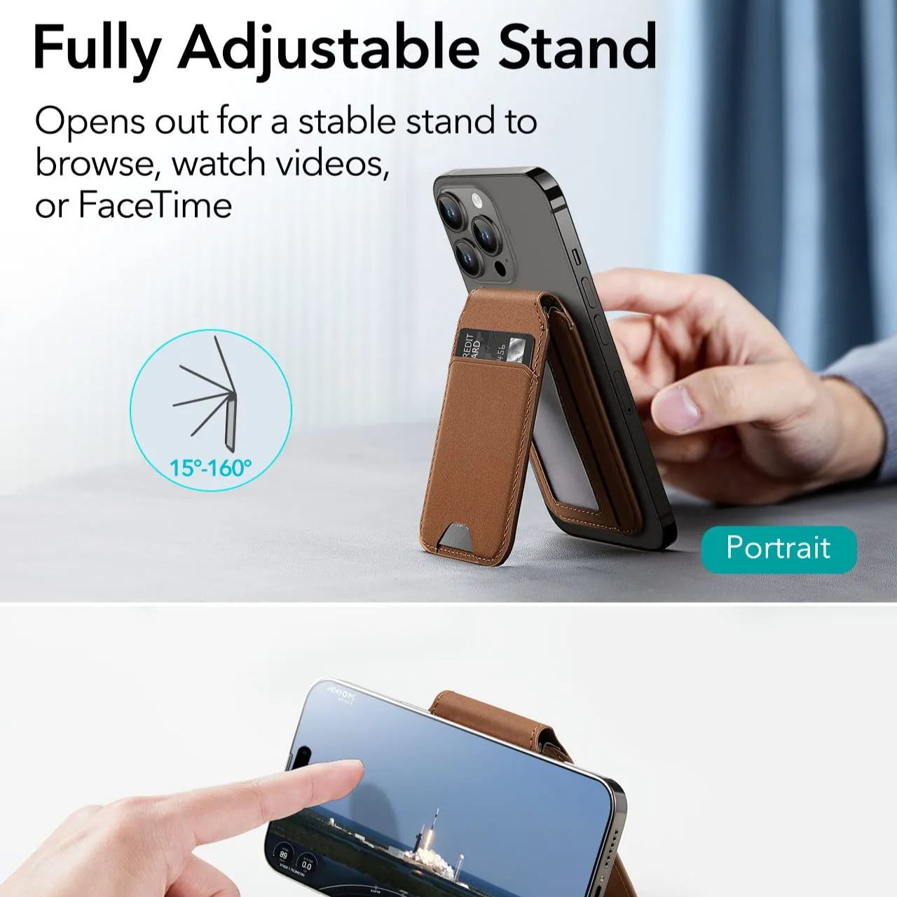 Leather Magnetic Wallet Compatible with MagSafe