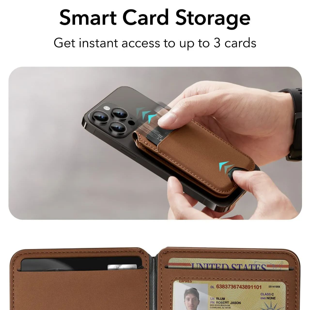 Leather Magnetic Wallet Compatible with MagSafe