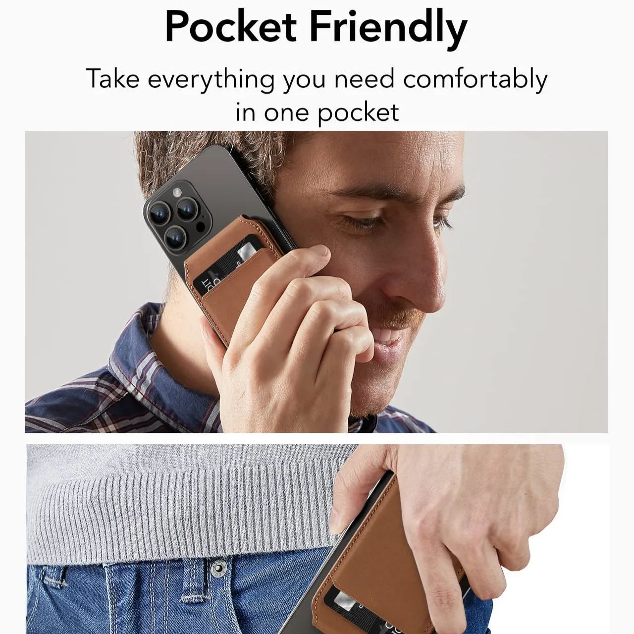 Leather Magnetic Wallet Compatible with MagSafe