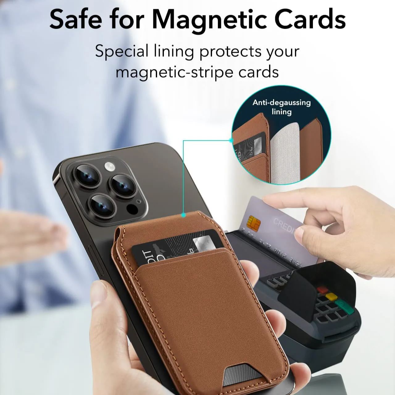 Leather Magnetic Wallet Compatible with MagSafe