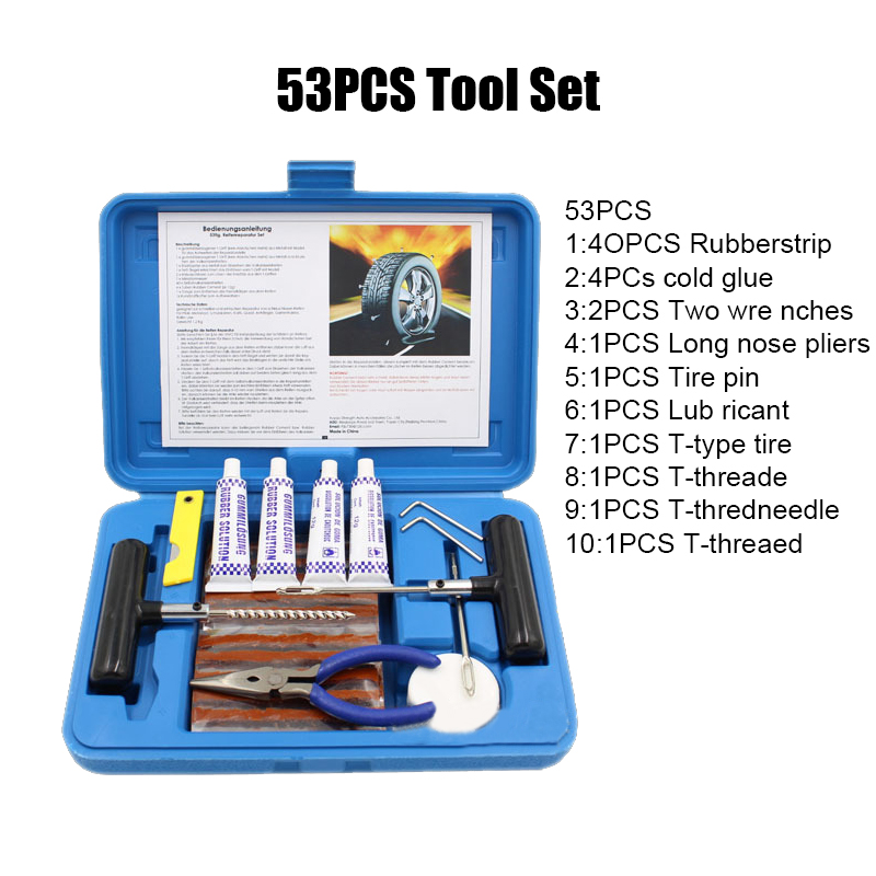 Flat Tire Repair Kit for Car Truck Motorcycle Home Plug Patch