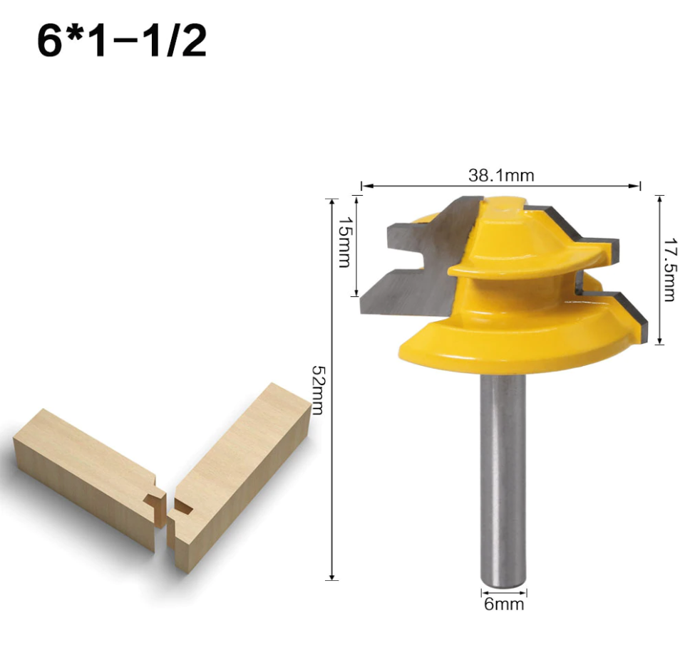 45 Degree Lock Miter Router Bit