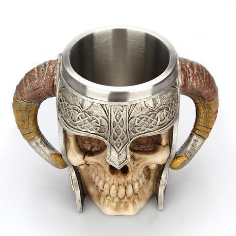 Viking Horned Demon Skull mug
