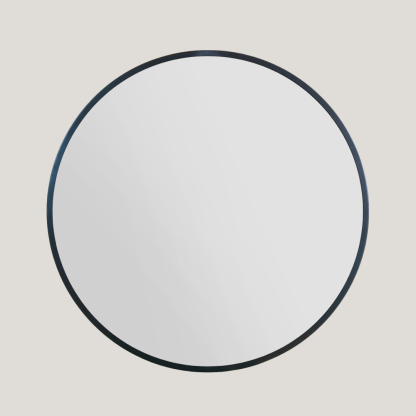 Brodie - Oversized Round Mirror | Black Large Metal Frame Circular Wall Mirror (110CM)
