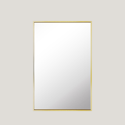 Brodie - Rectangle Mirror | Minimal Metal Scandinavian Mirror (90CM X 60CM) Gold