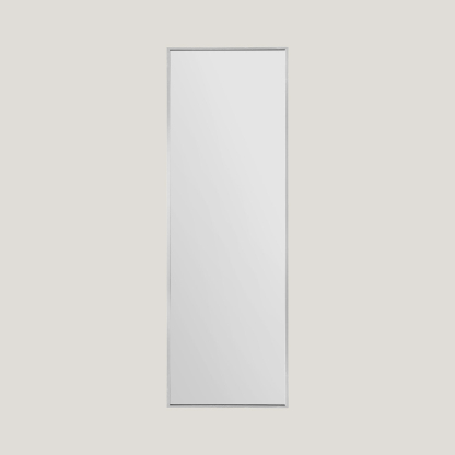 Brodie - Slim - Rectangle Mirror | Minimal Metal Scandinavian Mirror (120CM X 40CM) Silver