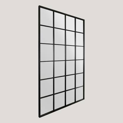 Foundry - Oversized - Black Window Mirror, Industrial Grid Mirror (174CM X 110CM)