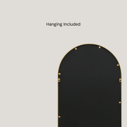 Foundry - Arched Window Mirror | Large Black Cathedral Metal Frame Wall Mirror (170CM X 60CM)