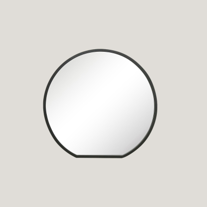 Brodie - Round Mirror with Flat Bottom | Modern Semi-Circle Metal Frame Wall Mirror (84CM X 80CM)