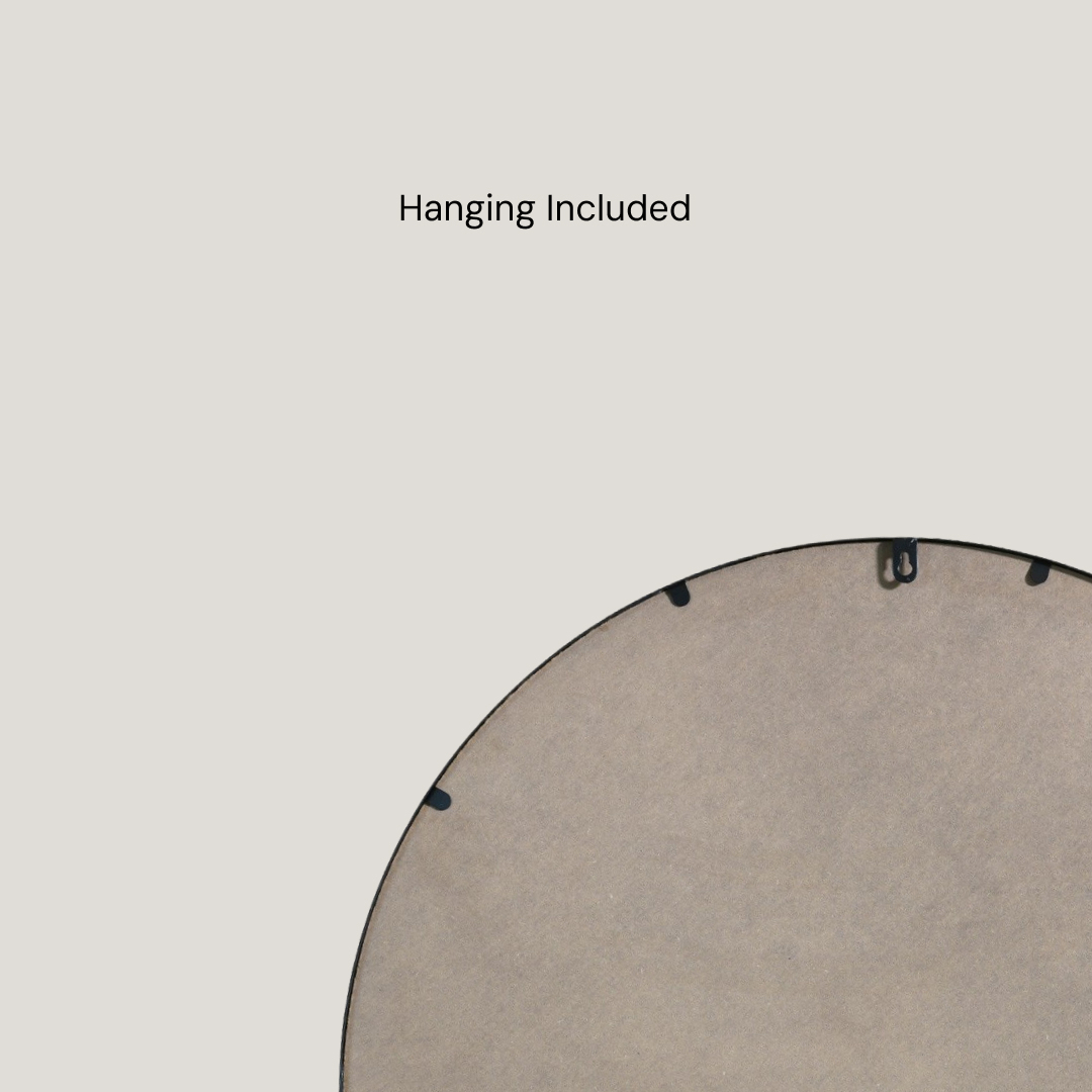 Brodie - Oversized Round Mirror | Black Large Metal Frame Circular Wall Mirror (110CM)