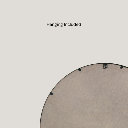 Brodie - Oversized Round Mirror | Black Large Metal Frame Circular Wall Mirror (110CM)