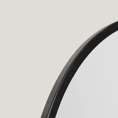 Brodie - Oversized Round Mirror | Black Large Metal Frame Circular Wall Mirror (110CM)
