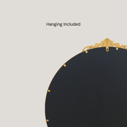 Arielle - Château Round Mirror | Vintage Ornate Black Wall Mirror (100x100CM)