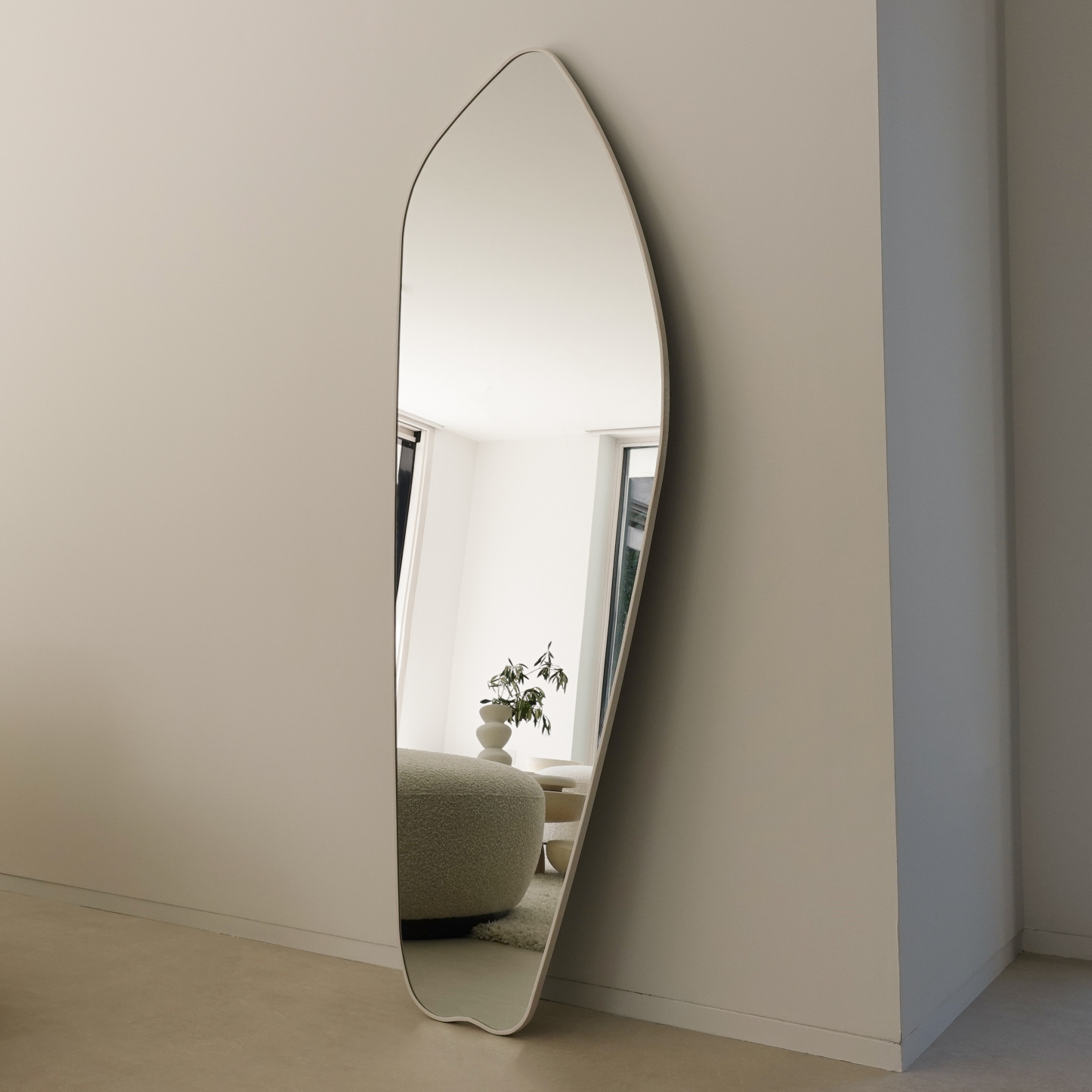Ava - Organic Irregular Mirror 177cm x 61cm - Cream (2nds)