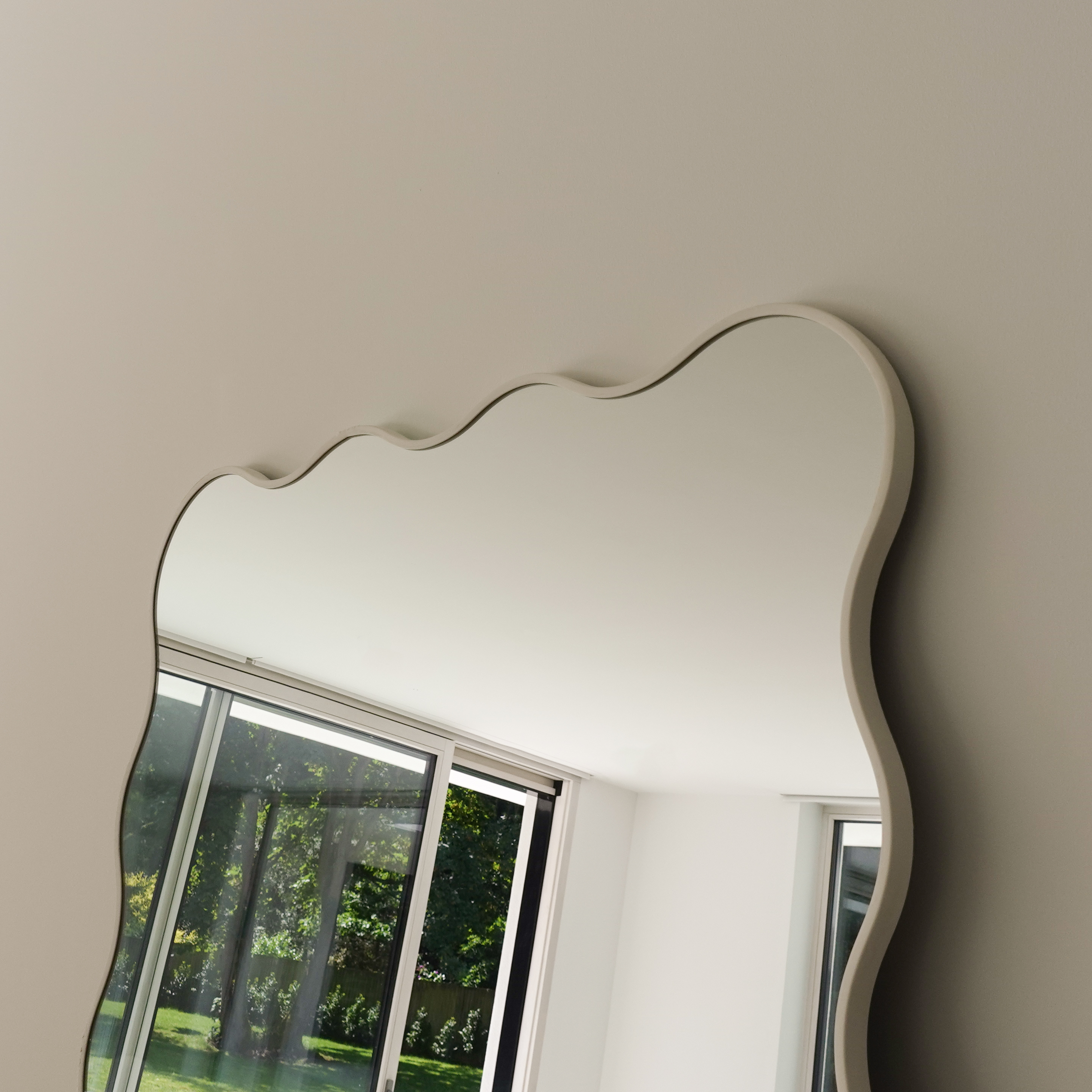 Olessia - Wavy Organic Full Length Leaner Irregular Mirror 180cm x 80cm - Cream(B Grade - Read Details)