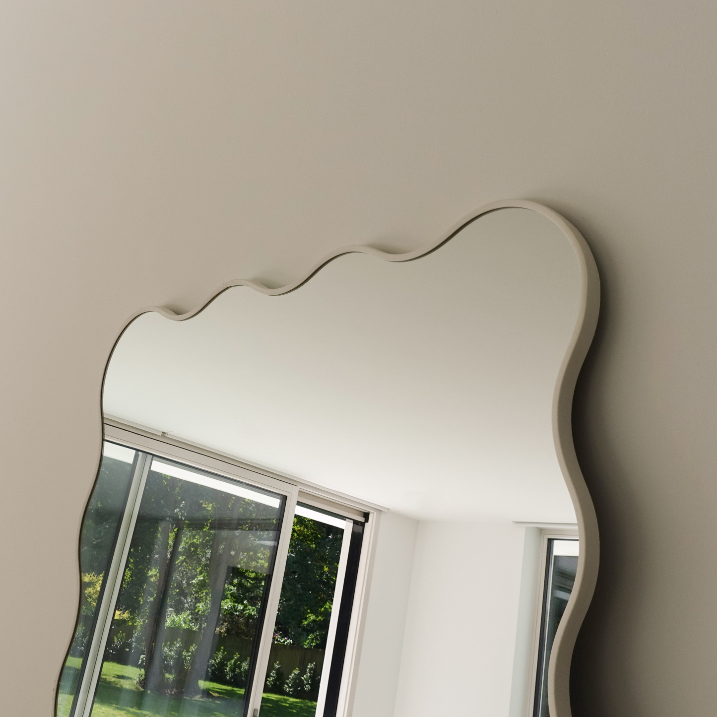 Olessia - Wavy Organic Full Length Leaner Irregular Mirror 180cm x 80cm - Cream(B Grade - Read Details)