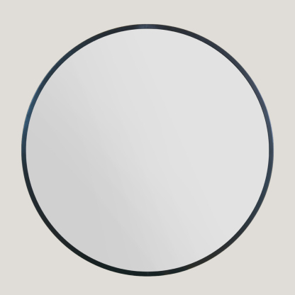 Brodie - Oversized Round Mirror |  Black Large Metal Frame Circular Wall Mirror (120CM)
