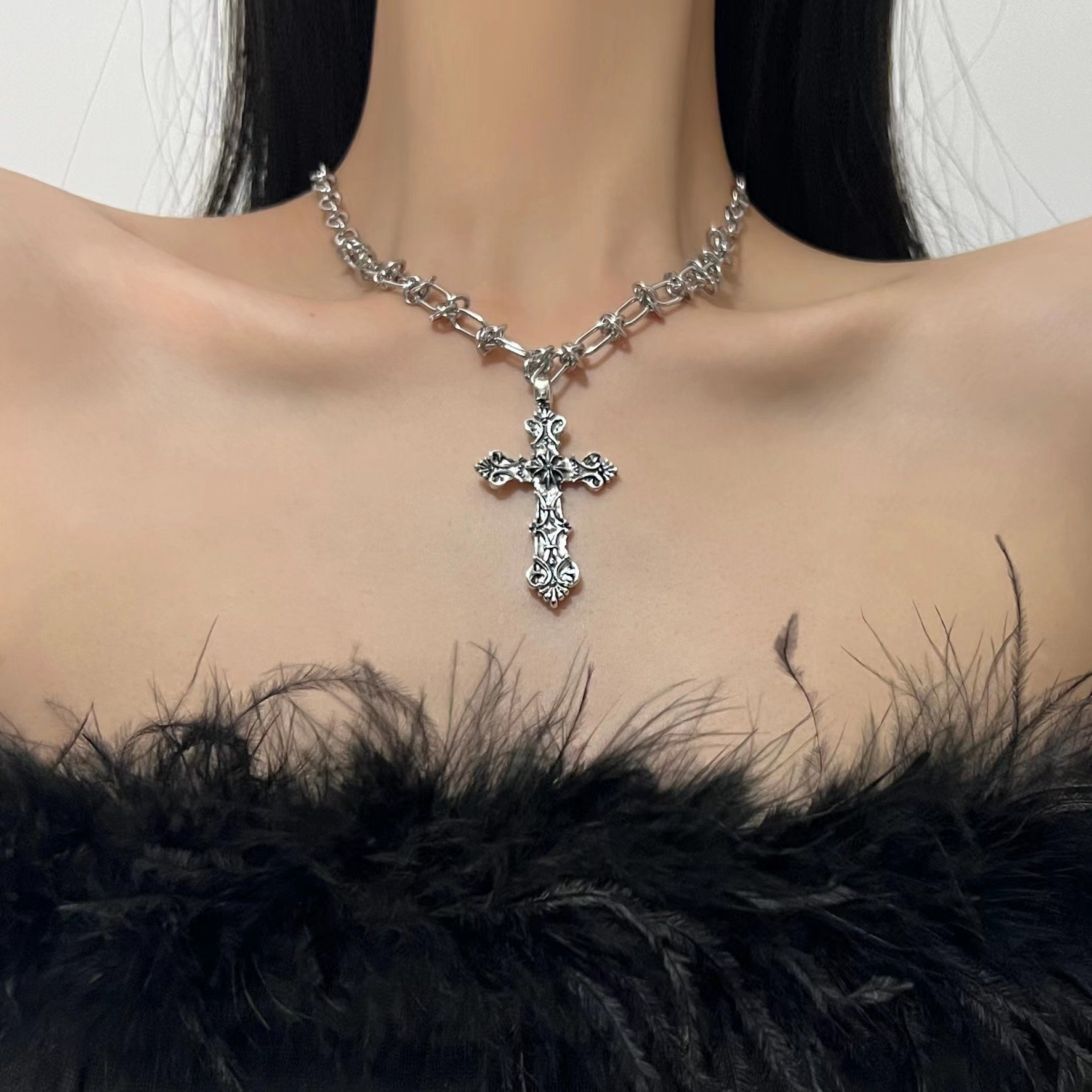 Metal Cross Necklace