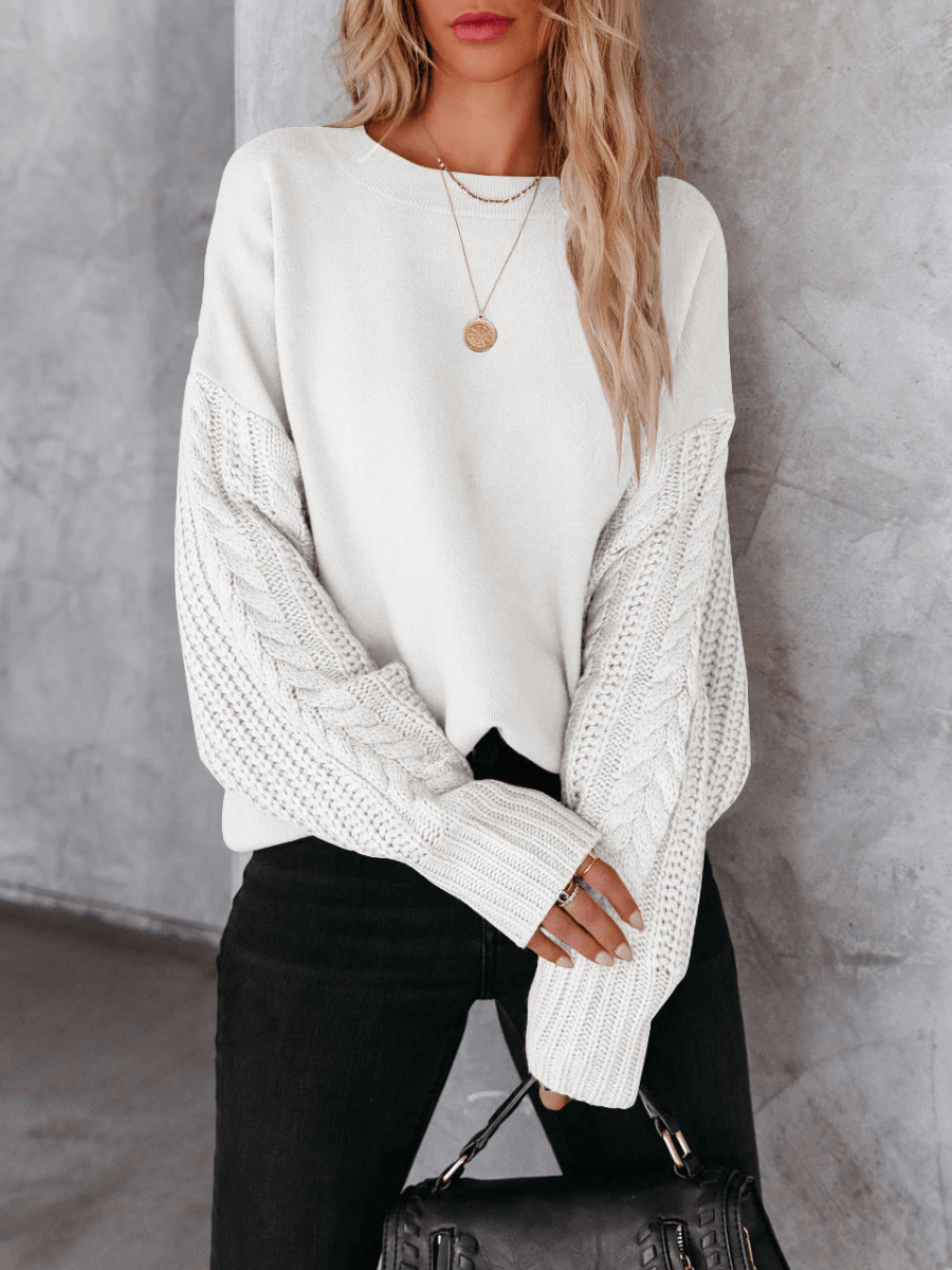 Braided 2024 sleeve sweater